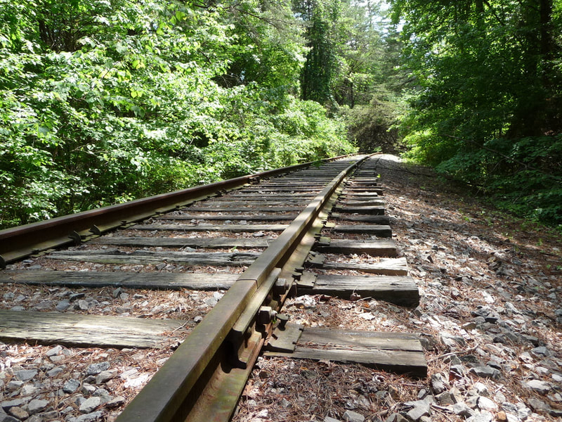 Railroad tracks beside the old farm site